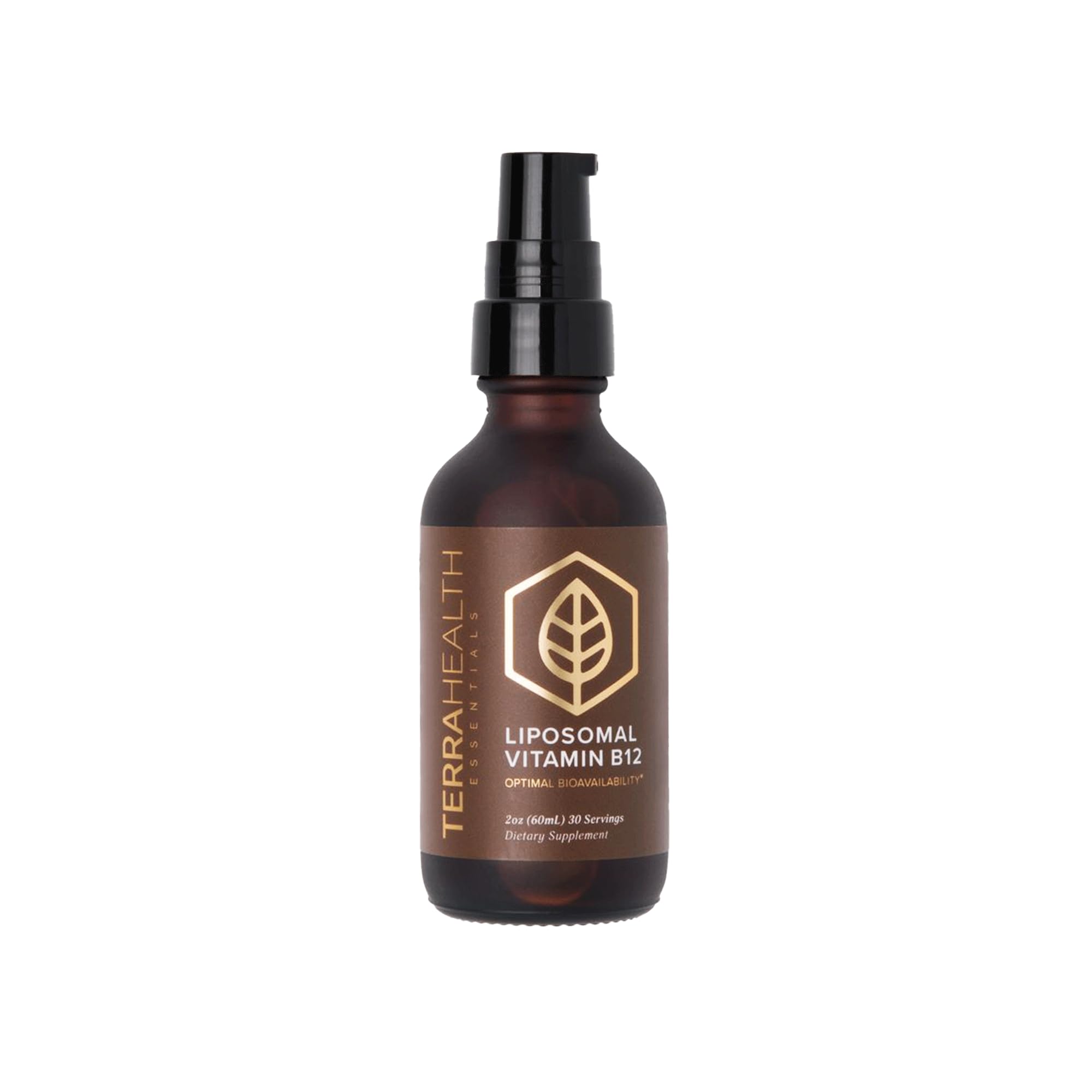 Terra Health Essentials Liposomal B12 bottle front view for daily energy support.