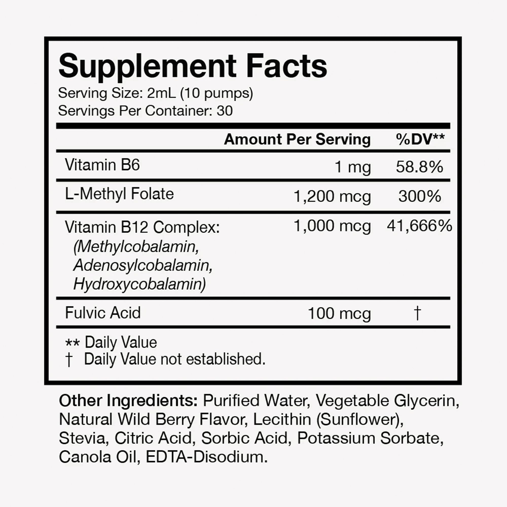 Terra Health Essentials Liposomal B12 label close-up highlighting energy and mood support.
