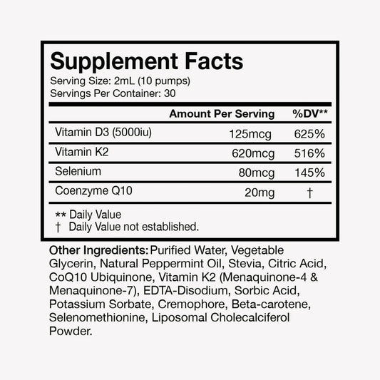 Terra Health Essentials dosing dropper for easy daily vitamin D3+K2 intake.