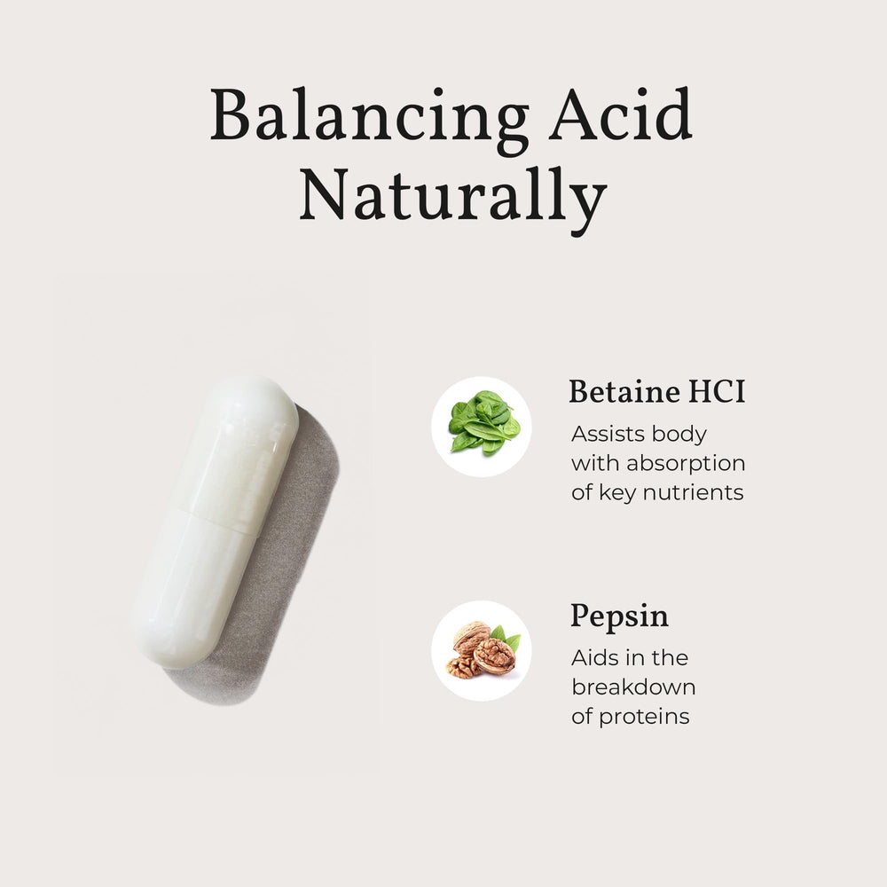 Terra Health Essentials Reflux Inhibitor serving suggestion shows two capsules with water.