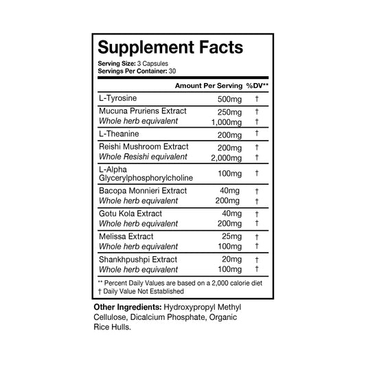 Terra Health Essentials NOOFOCUS bottle label highlights key ingredients