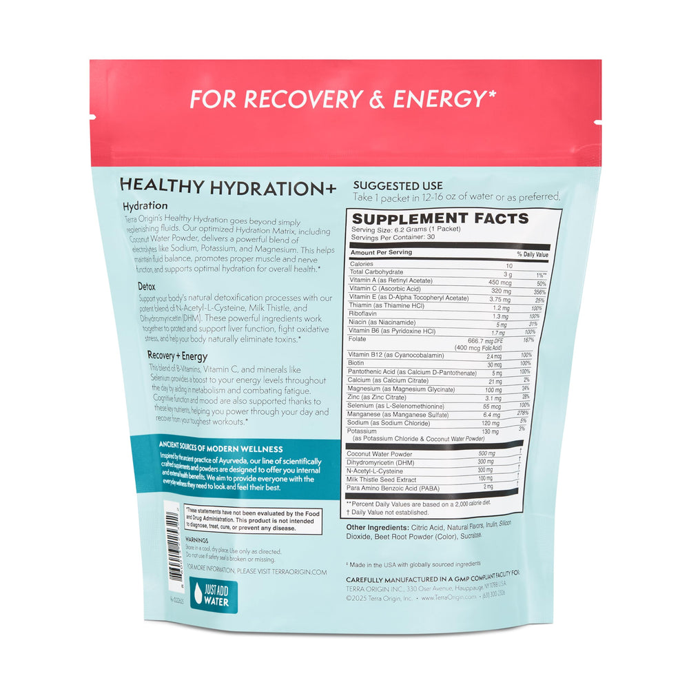Terra Origin after-workout hydration boost ready to mix.