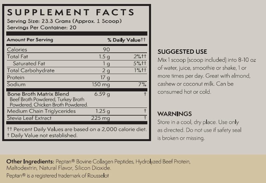 Terra Origin collagen peptides vanilla mix dissolves easily in hot or cold drinks