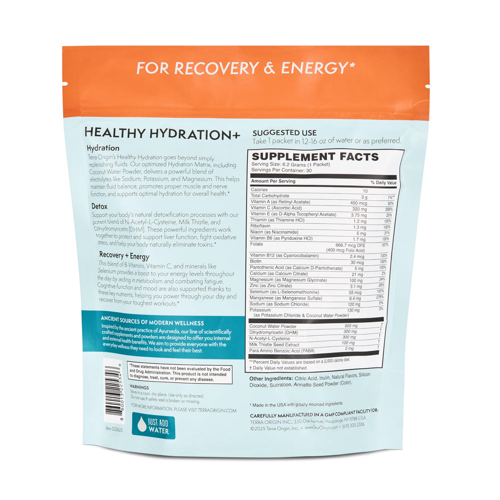 Gluten-free and sugar-free Terra Origin packets offer a dietary-friendly option.