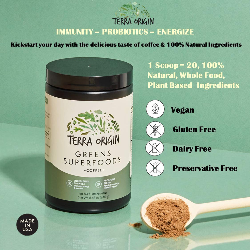 Terra Origin Greens Blend close up shows powder color and texture