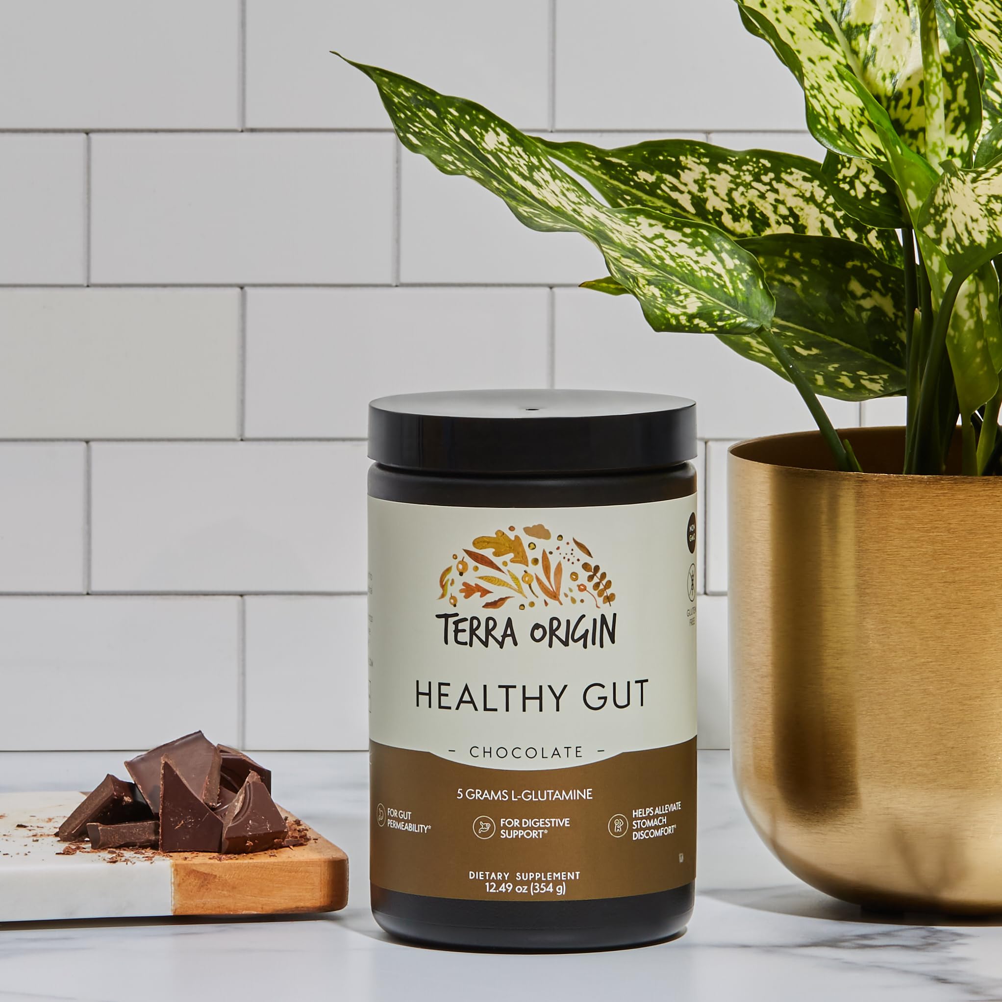 Terra Origin Healthy Gut Chocolate serving idea in morning routine