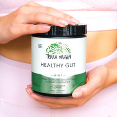 Terra Origin Healthy Gut mint slippery elm bark feature for soothing digestion