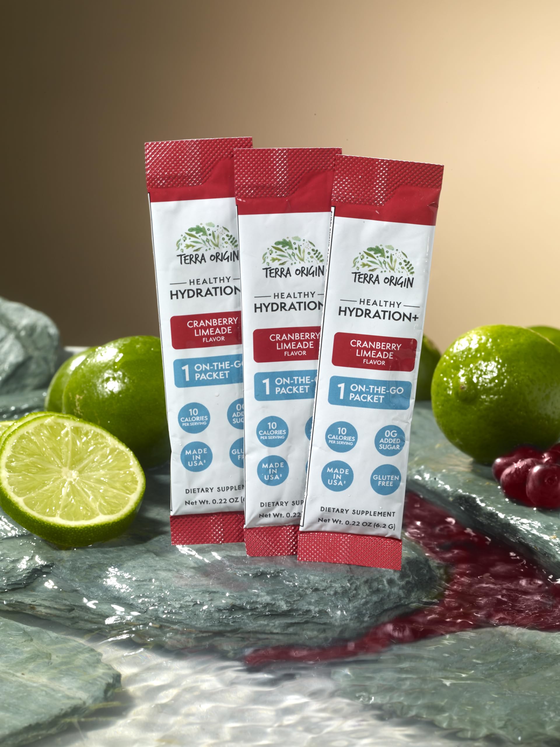 Terra Origin ingredients panel highlights gluten-free, clean formulation