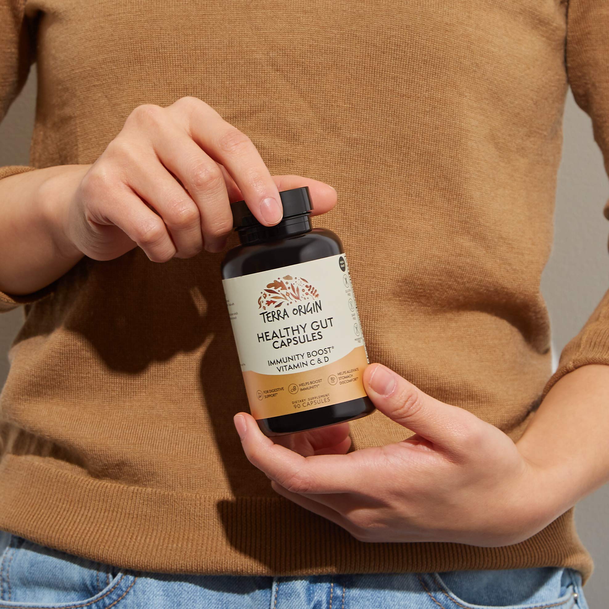 Terra Origin marshmallow root closeup conveys natural soothing for digestion.