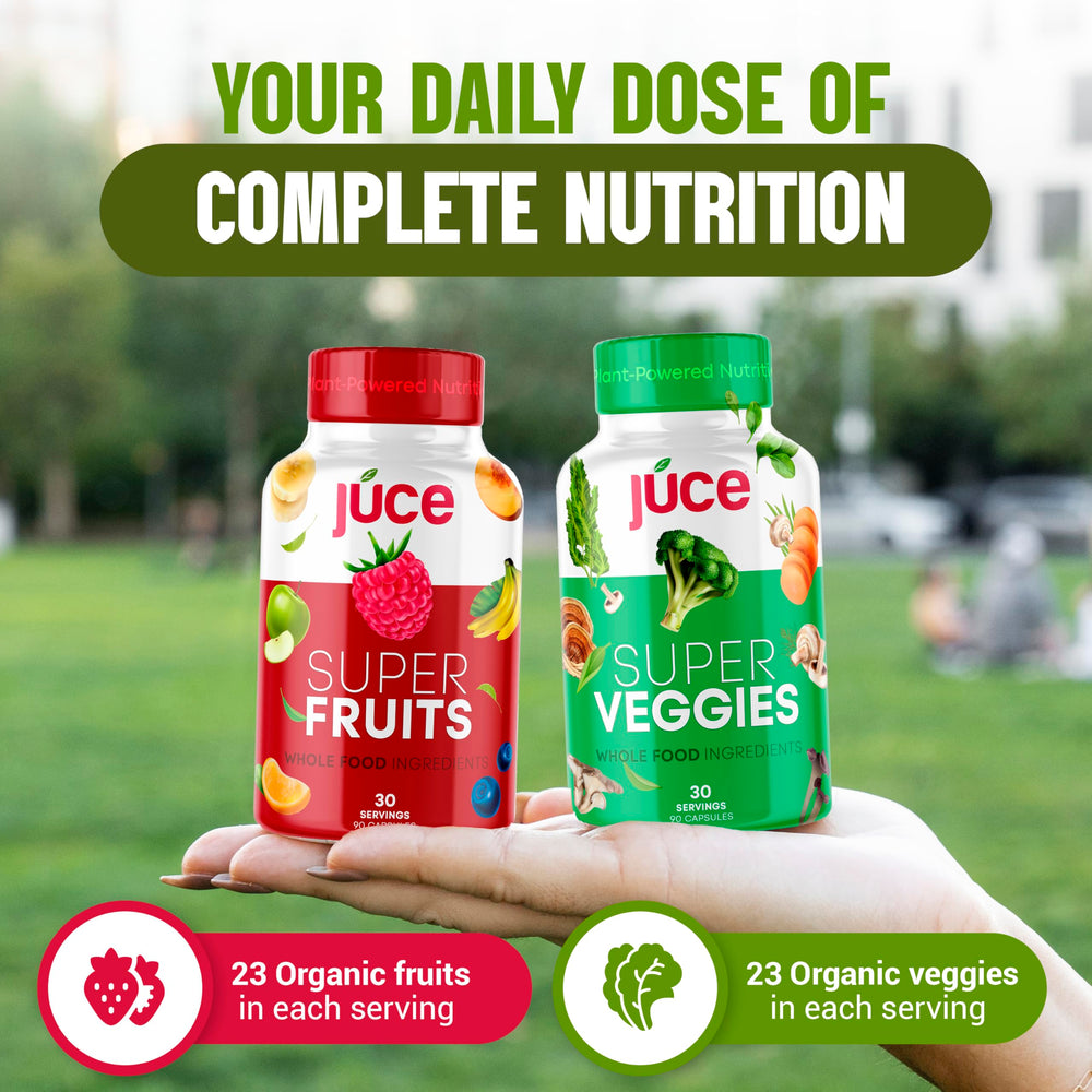 Terra Kai Juce packaging box displaying 23 fruits and 23 vegetables