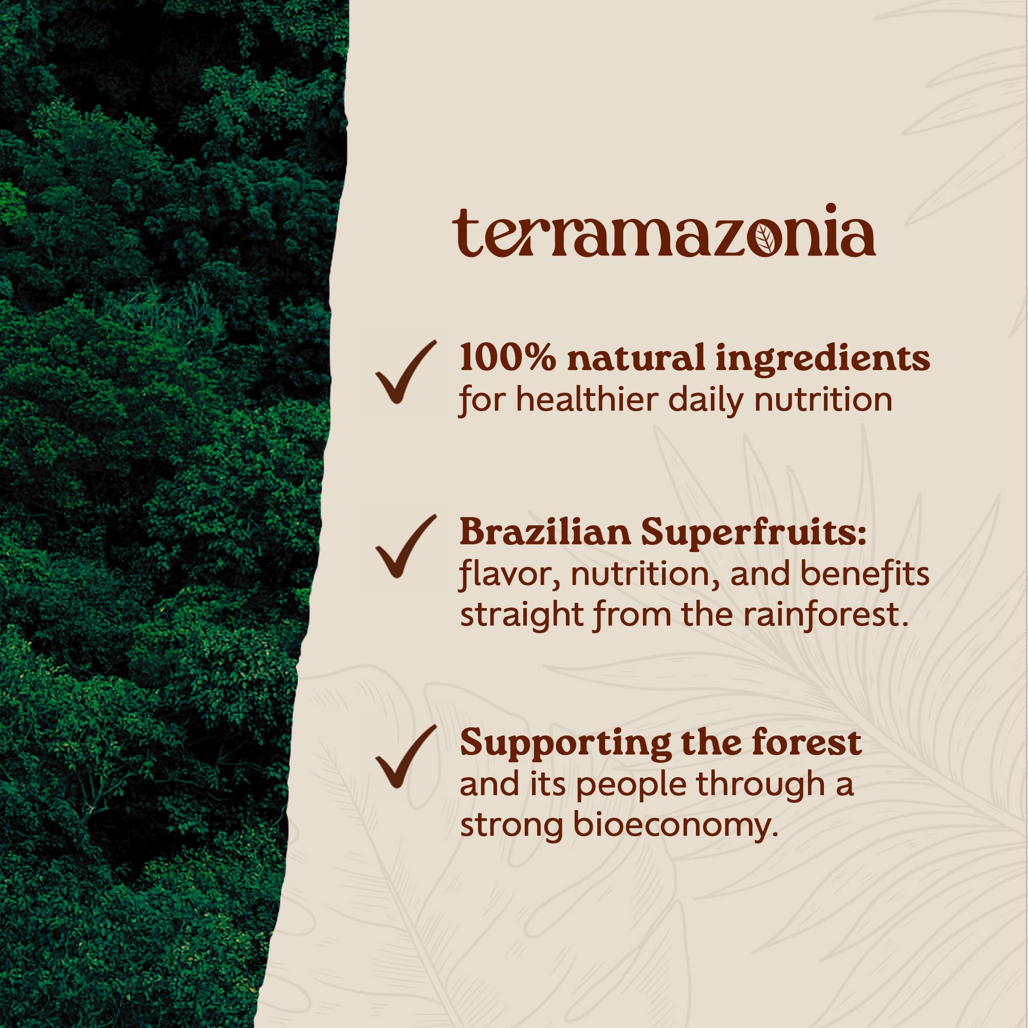 Terramazonia acai powder deep purple color signals authentic flavor.