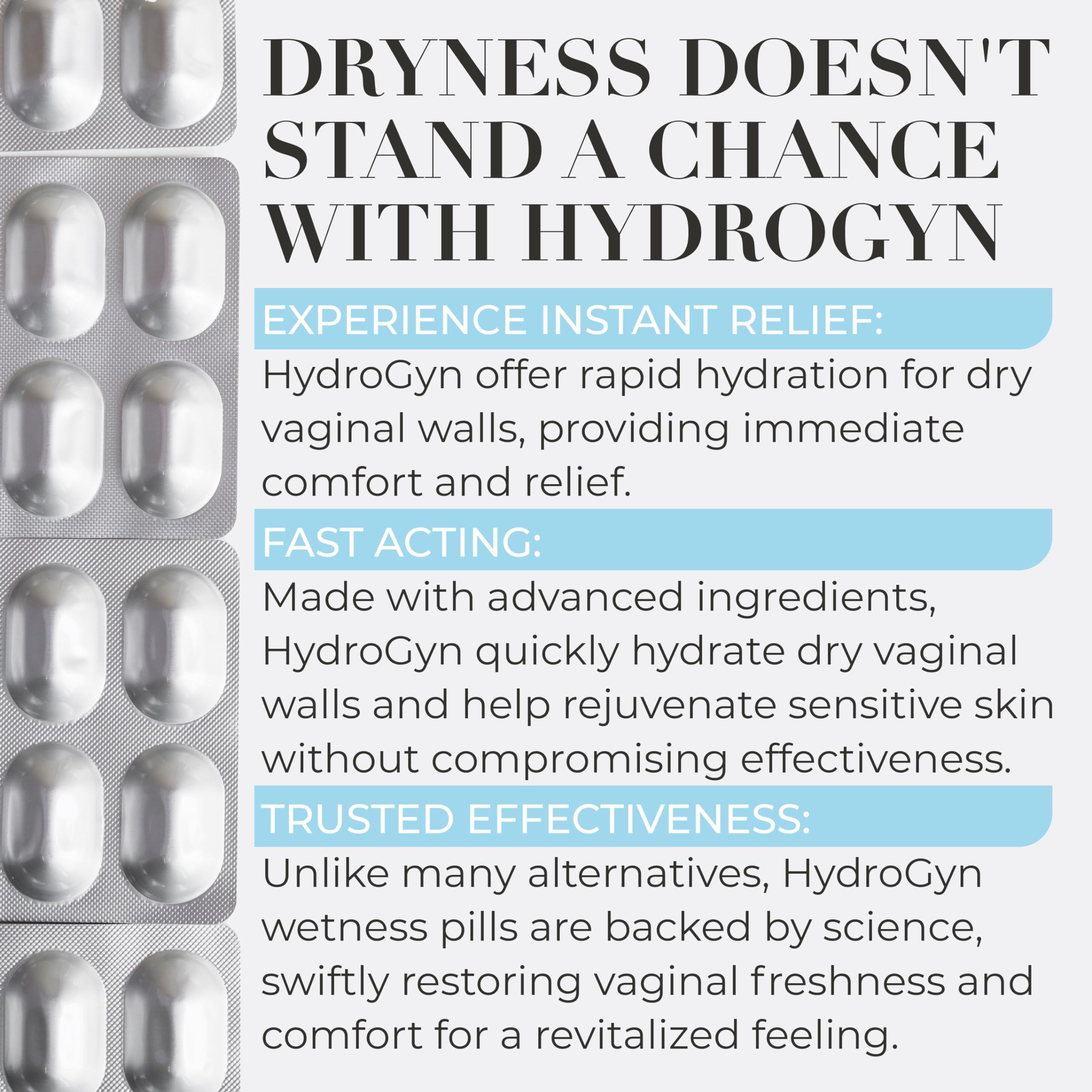 Terramed Hydro Gyn pills in blister pack for hormone-free care