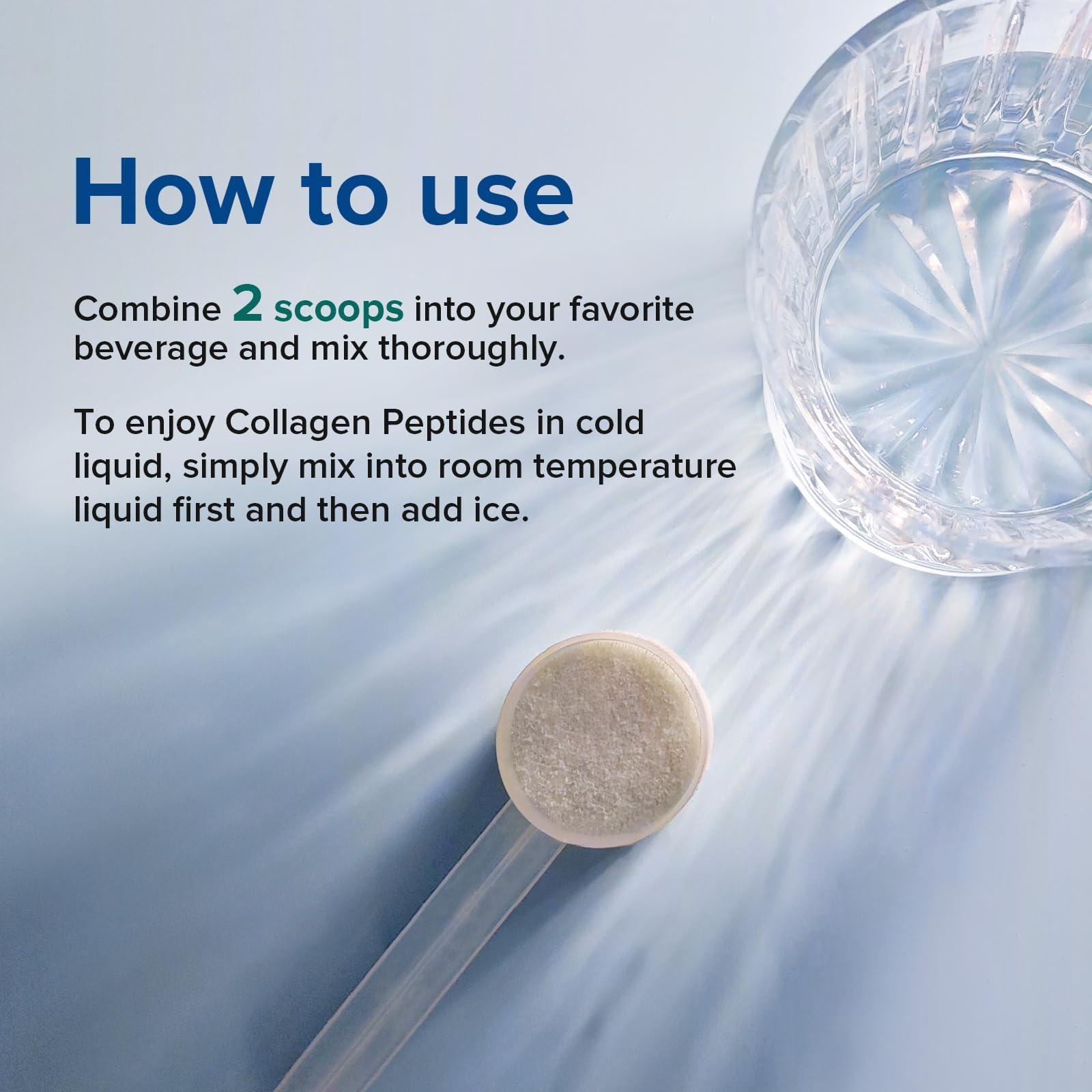 Terranics hydrolyzed collagen dissolving in a smoothie bowl