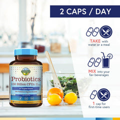 USA-made probiotic bottle conveying quality and traceability.