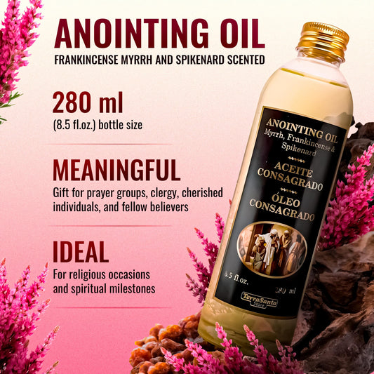 TerraSantaStore Essential Aromatic Anointing Oil frankincense-myrh-spikenard, fragrance-rich blend for sanctified moments.
