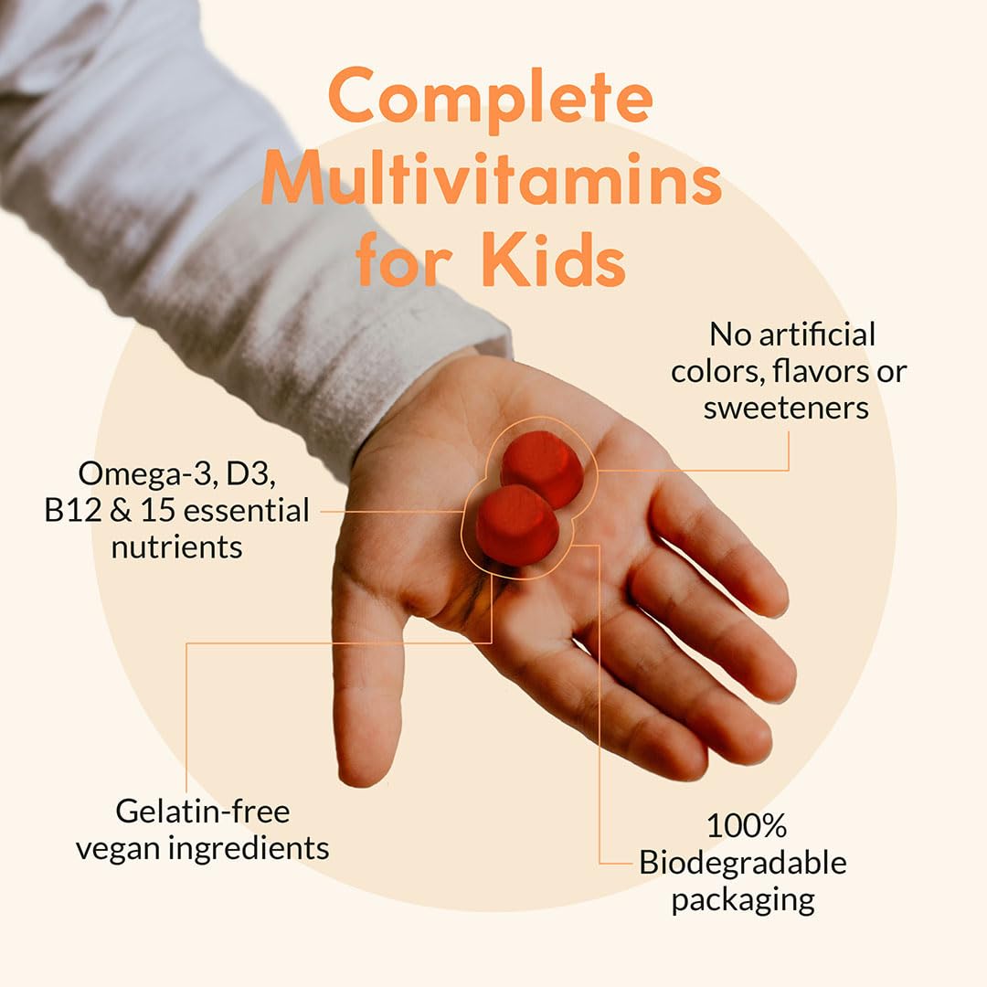 Dosage guidance for Terraseed kids vitamins by age groups 2-3 and 4+.
