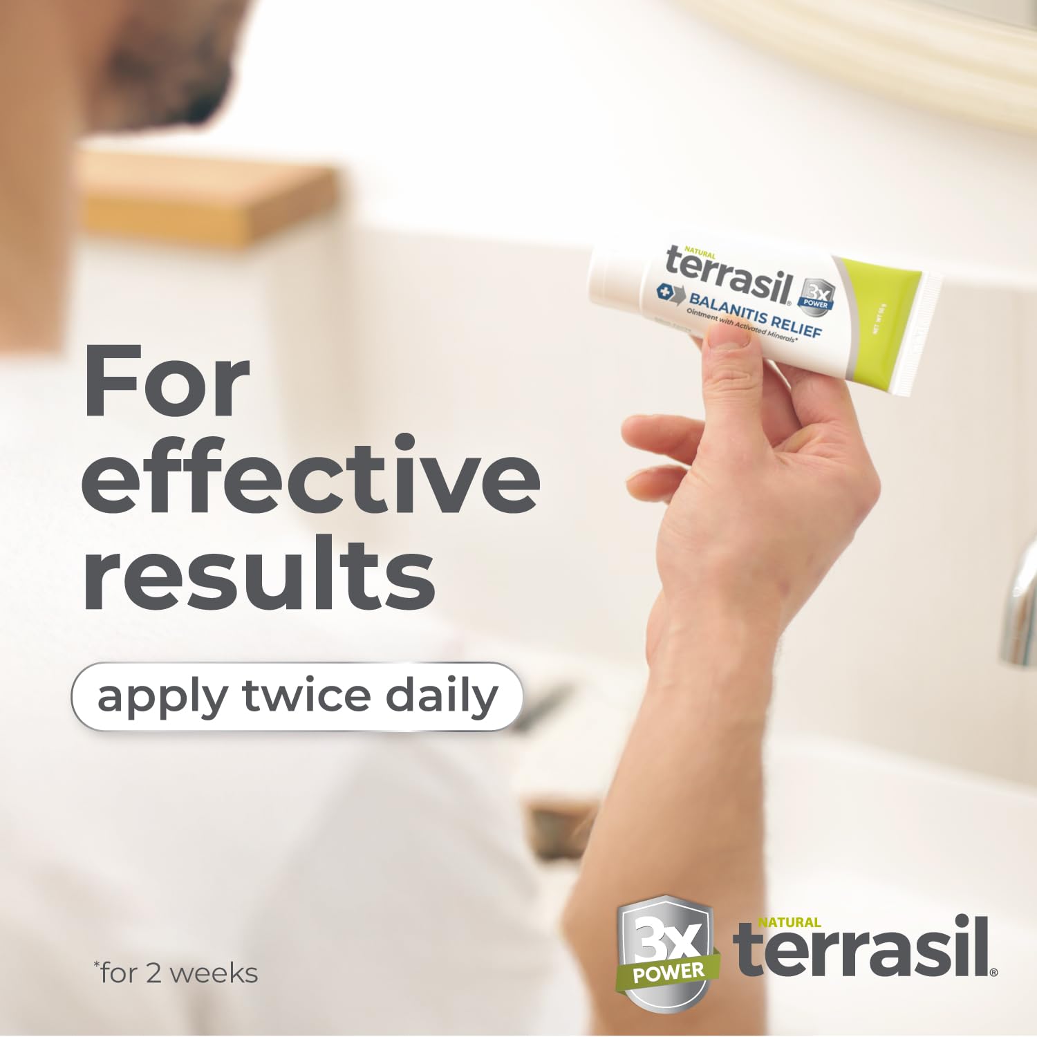 Terrasil application scene demonstrating daily use on sensitive area.