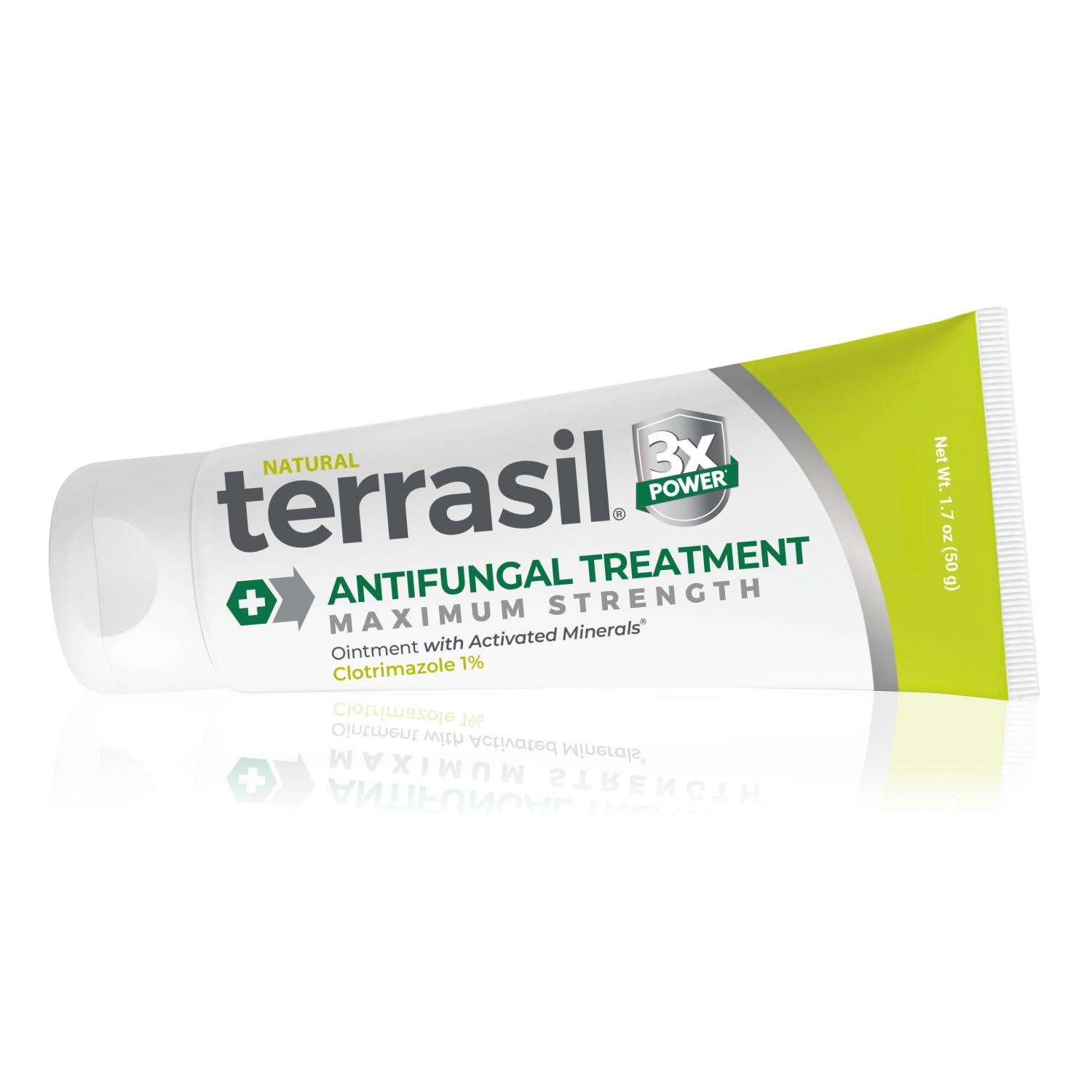 Terrasil Clotrimazole cream packaging emphasizing relief and brand