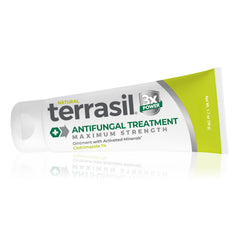 Terrasil Clotrimazole cream packaging emphasizing relief and brand