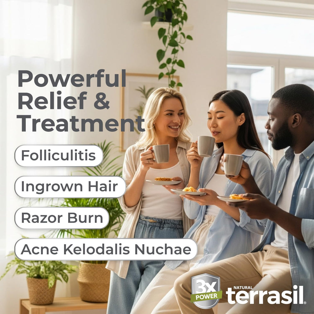 Terrasil Folliculitis Cream jar closeup showing creamy texture