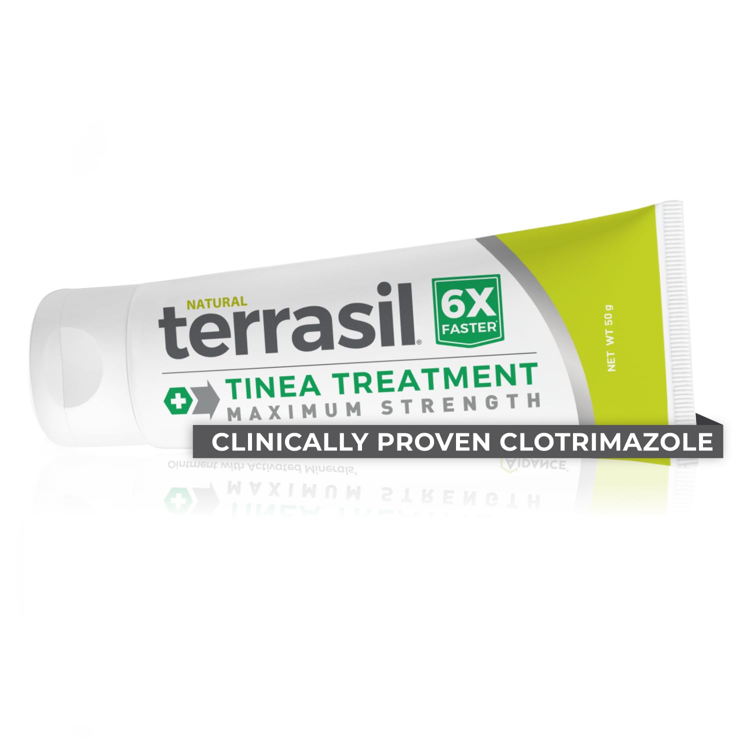 Terrasil Tinea Cream Max Strength jar showing antifungal formula for targeted use