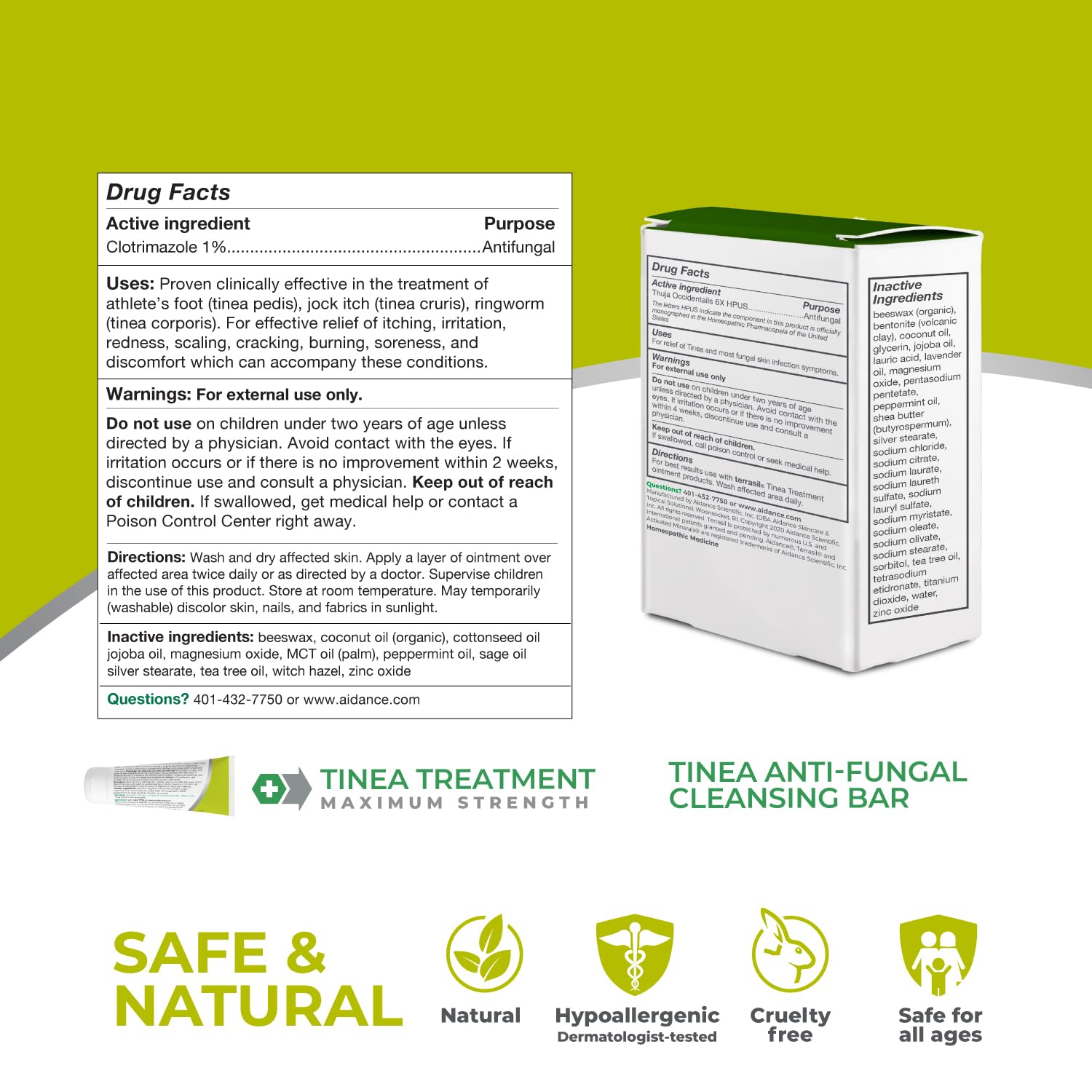 Terrasil Tinea ingredients shea butter close-up highlighting moisturizing potential.