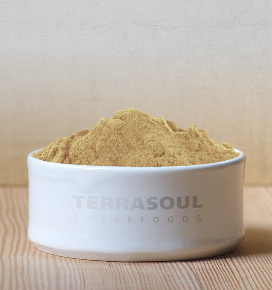 Terrasoul Camu Camu powder scoop enables easy measurement for smoothies.