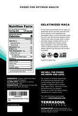Terrasoul gelatinized-maca powder 16oz pouch pack of five ready for smoothies.