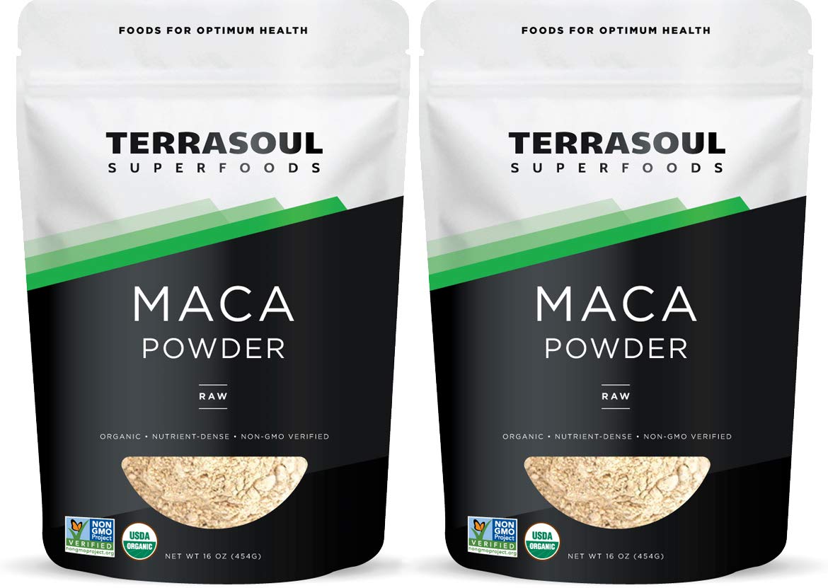 Terrasoul maca powder jar — premium organic raw maca for daily stamina.