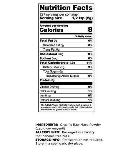 Terrasoul maca powder packaging — organic, non-GMO certification highlighted.