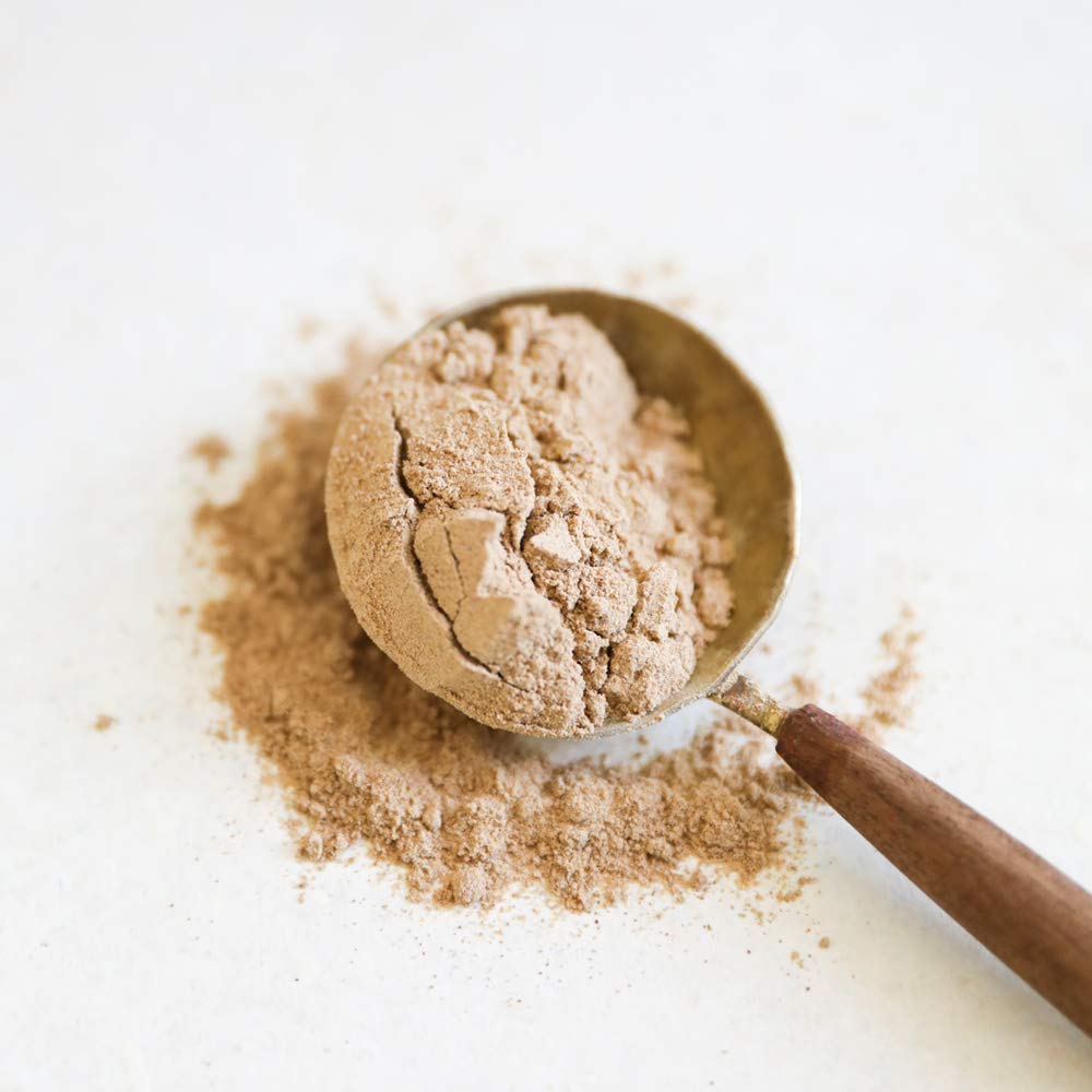 Terrasoul maca powder in smoothie glass demonstrates daily versatility.