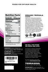 Terrasoul Organic Triphala Powder with scoop for convenient morning ritual.