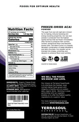 Terrasoul Superfoods acai powder in a bowl, vibrant and antioxidant-rich.