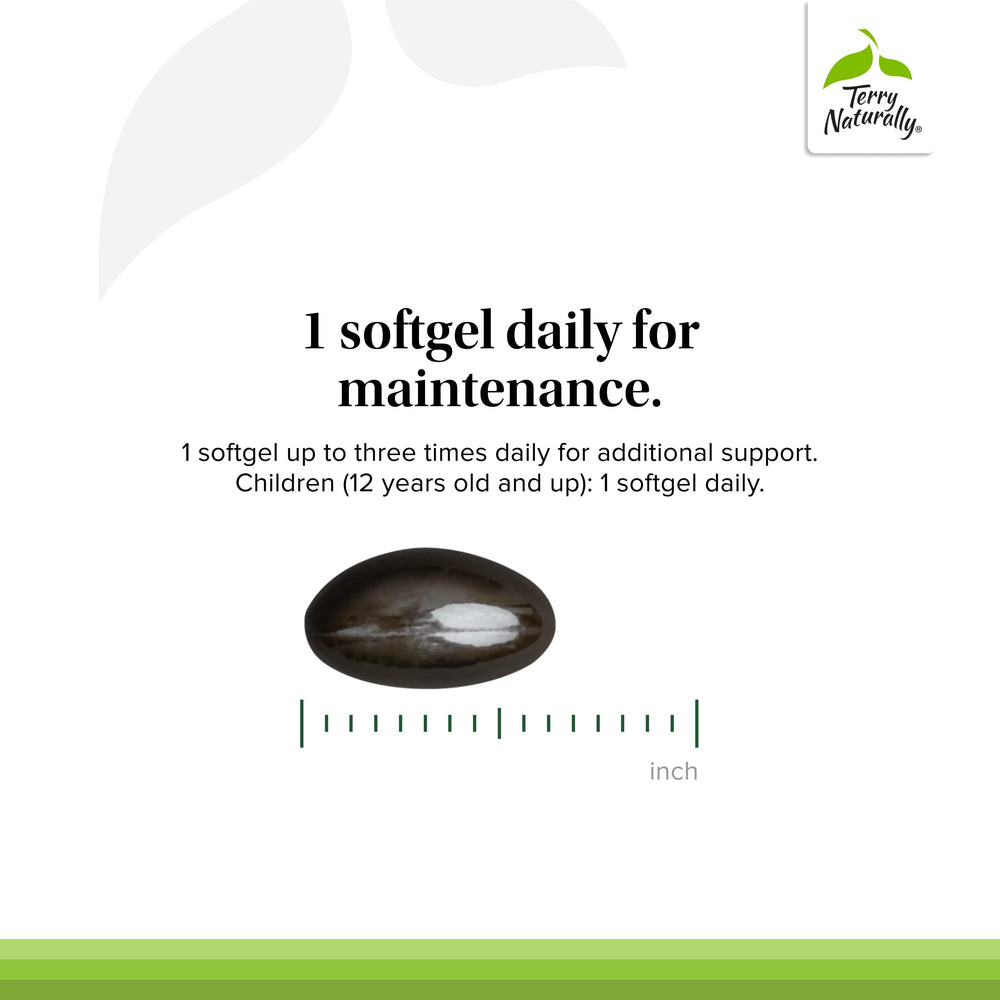 Terry Naturally Bacteril Extra Strength thyme oregano label highlight and natural defense support