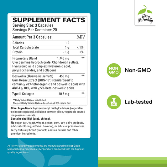 Terry Naturally Be Mobile boswellia extract ingredient aids natural joint comfort.