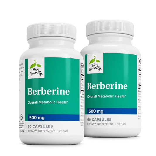 Terry Naturally Berberine capsules bottle for convenient daily metabolism support