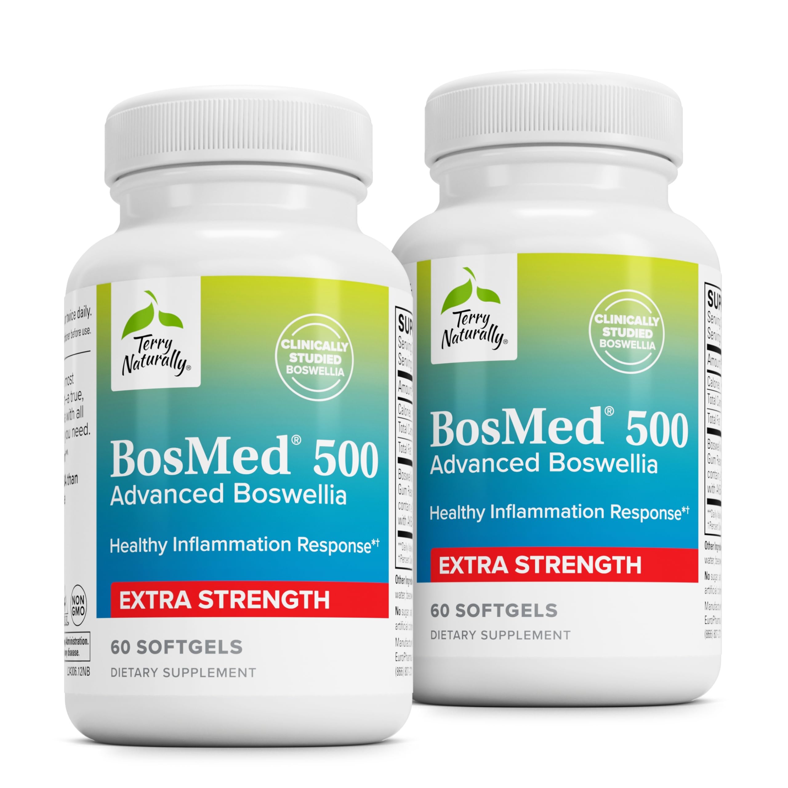 Terry Naturally BosMed 500 bottle front view for daily lung support