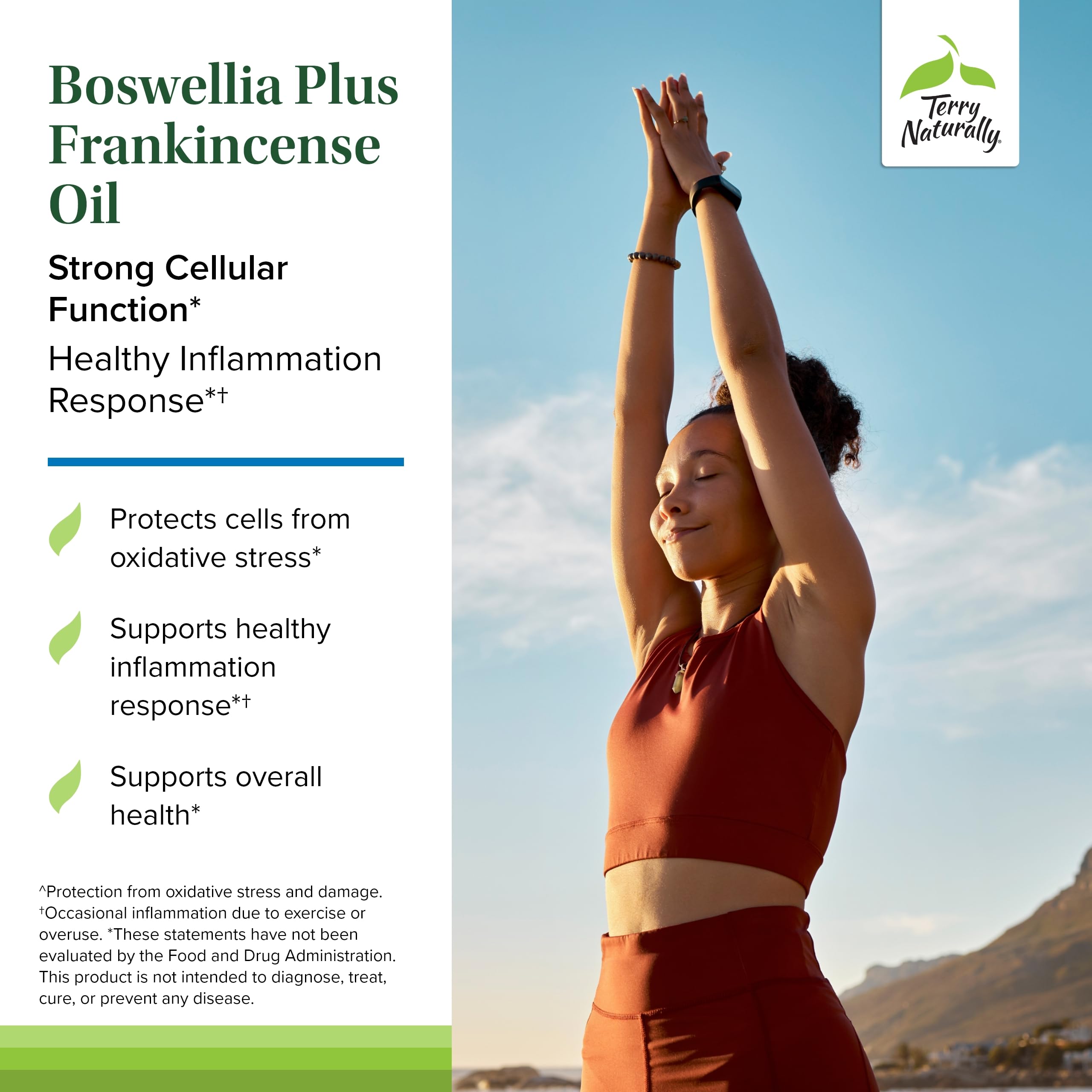 Terry Naturally Boswellia Plus Frankincense Oil label highlights AKBA-rich formula