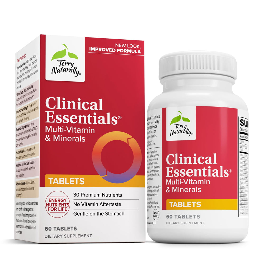 Terry Naturally Clinical Essentials bottle front view for daily nutritional support.