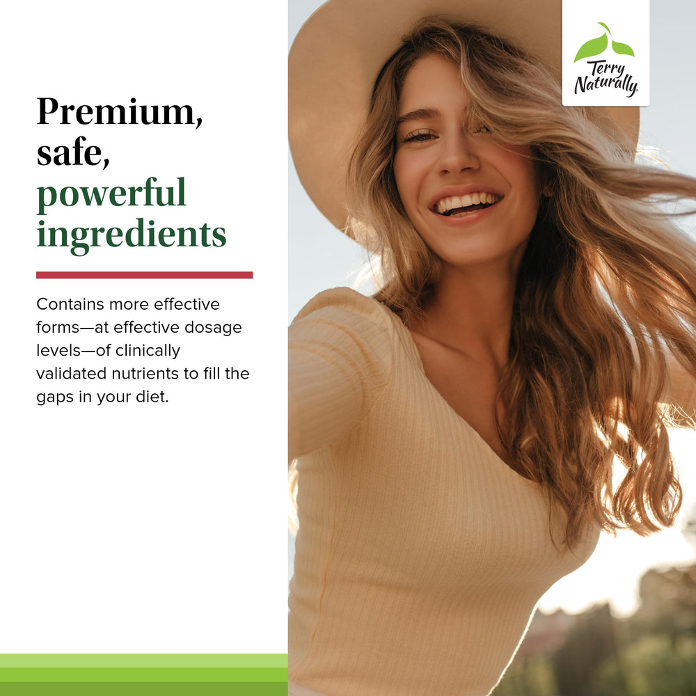 Terry Naturally Clinical Essentials daily-use bottle for immune and energy support.