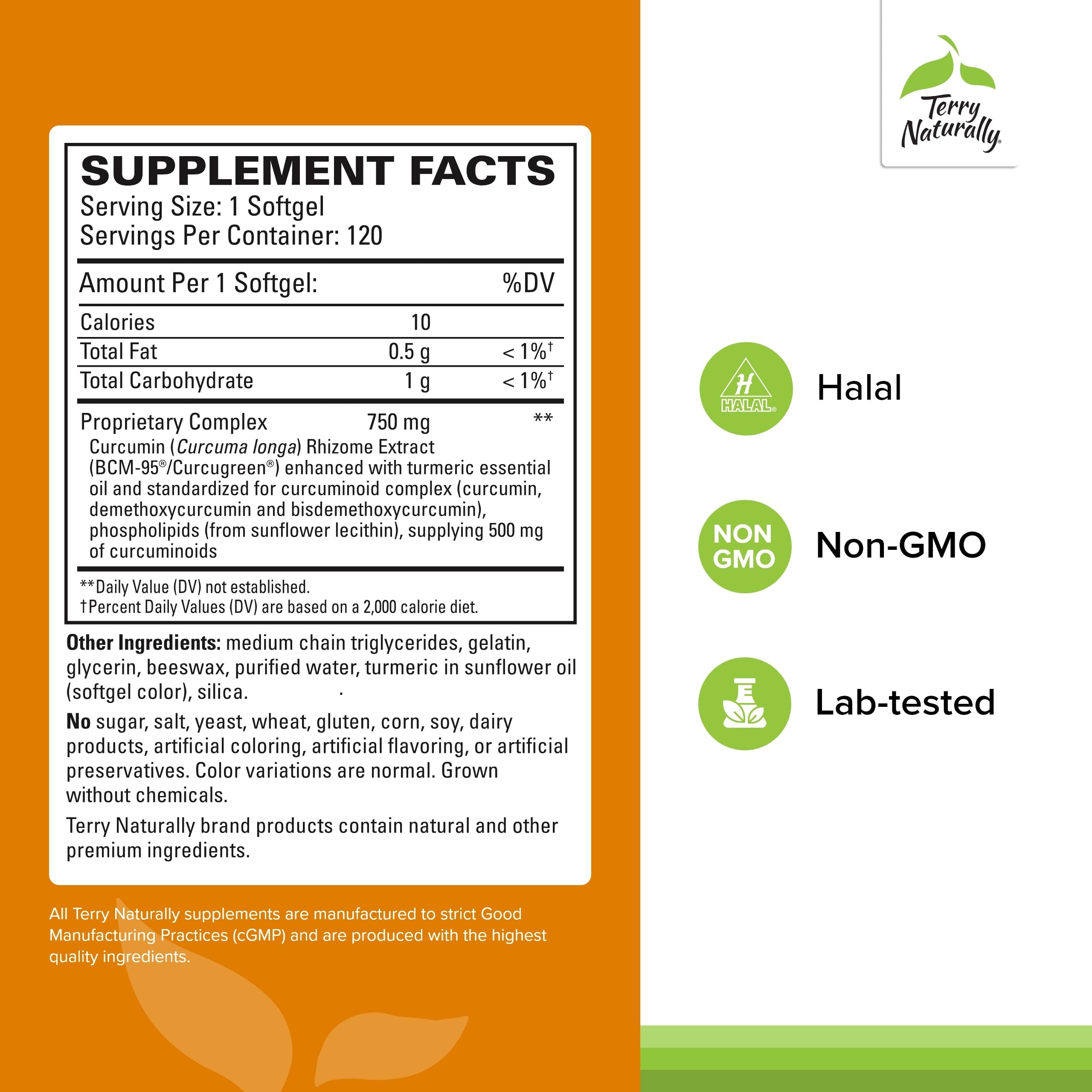 Terry Naturally CuraMed 750 mg bottle angled shot emphasizing premium packaging and easy dosing