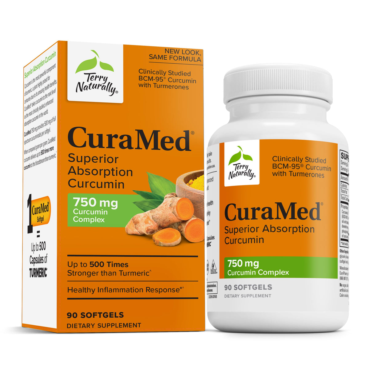 Terry Naturally CuraMed 750mg bottle front for antioxidant support