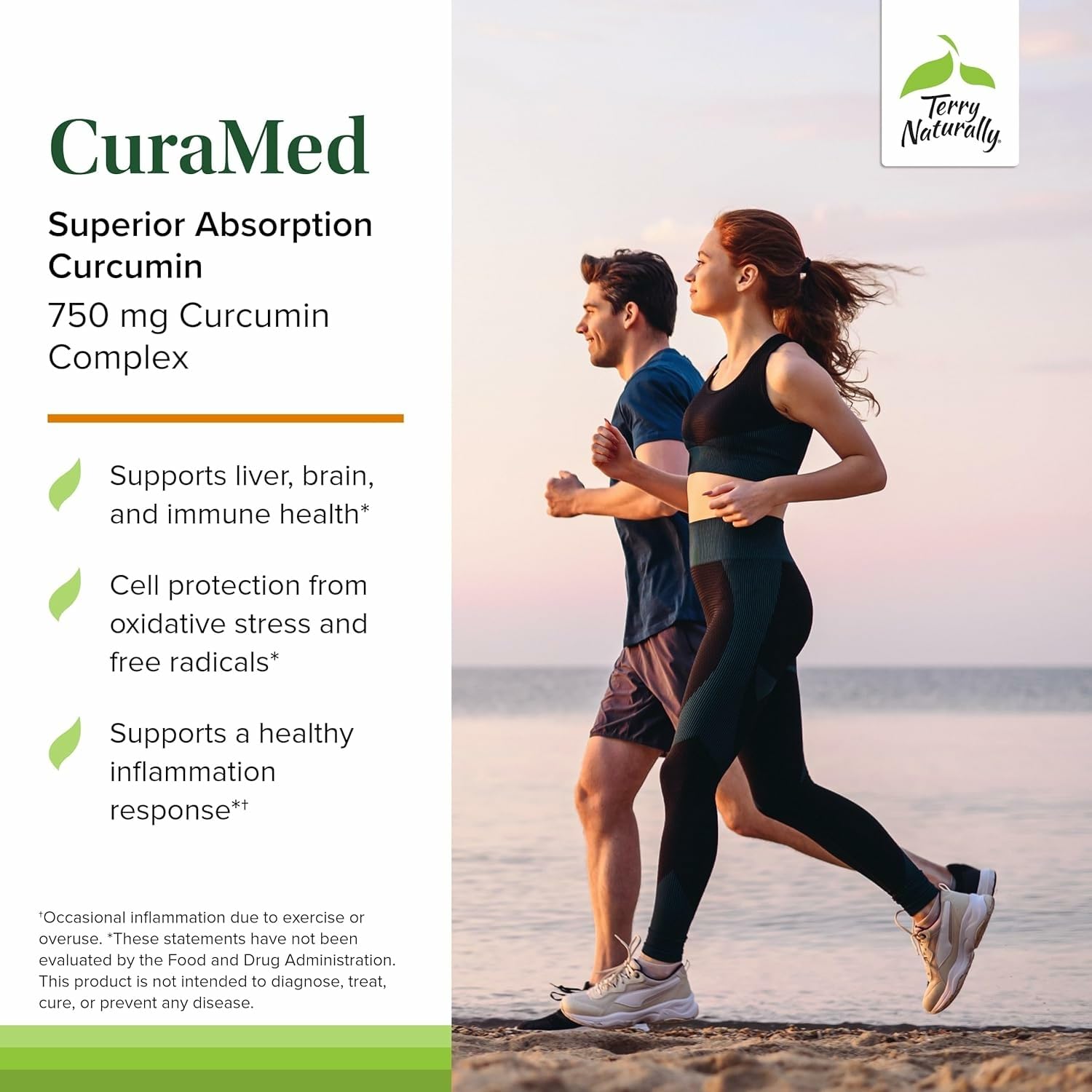 CuraMed 750mg in hand suggests an easy daily habit.