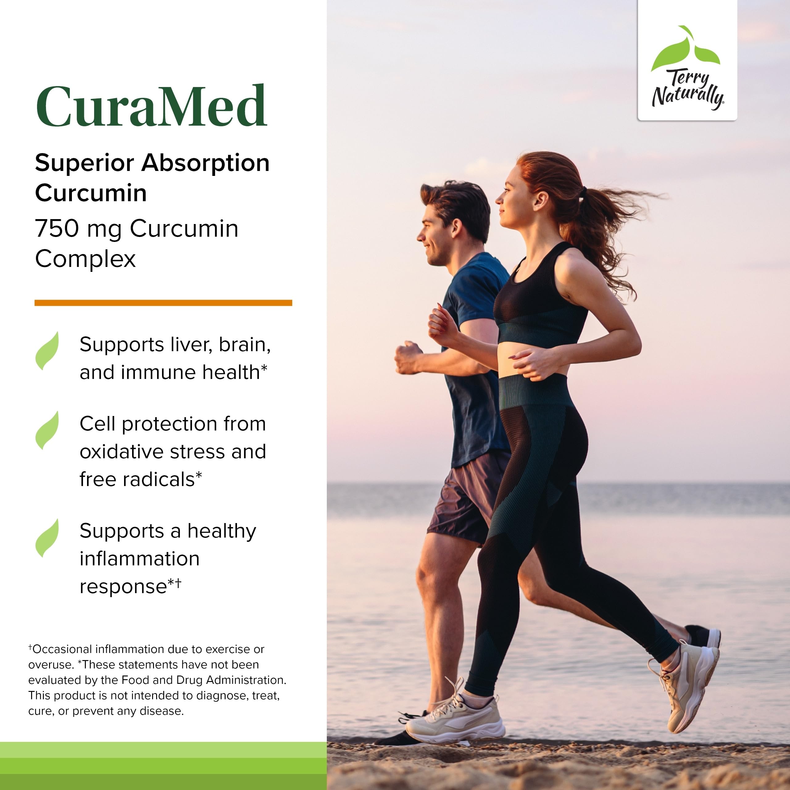 Terry Naturally CuraMed 750 mg softgel capsules close-up for convenient daily antioxidant use