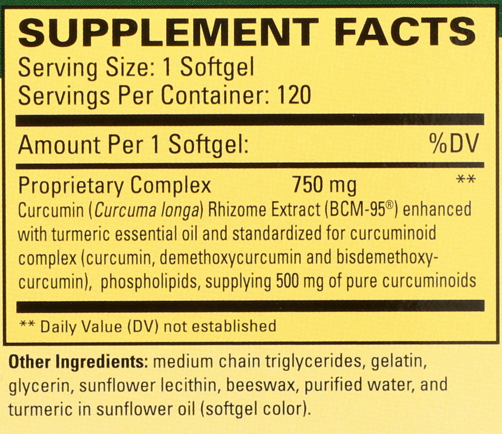 Terry Naturally CuraMed 750 mg softgels ready-to-swallow for antioxidant support.