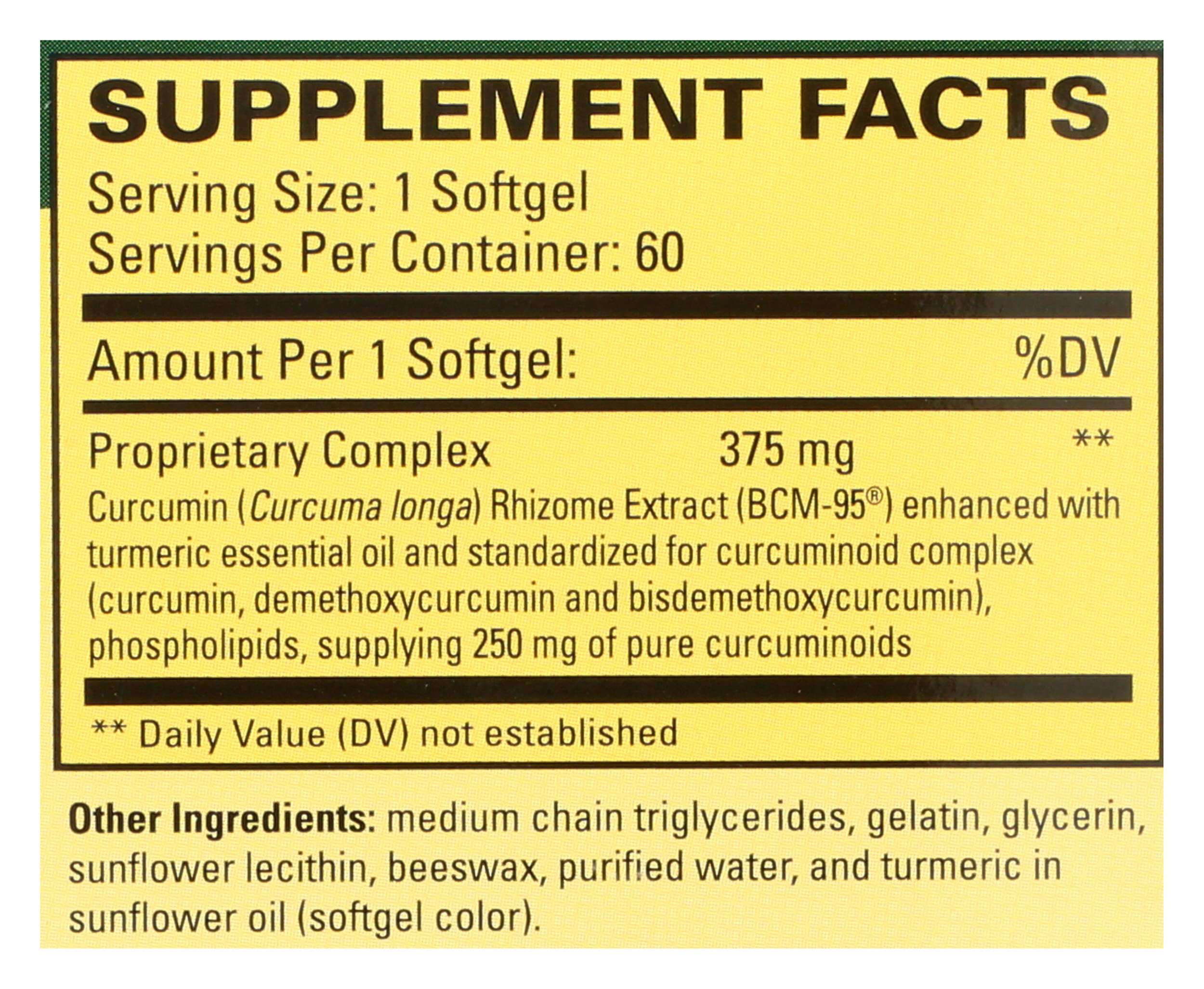 Terry Naturally CuraMed turmeric essential oil detail highlighting potency
