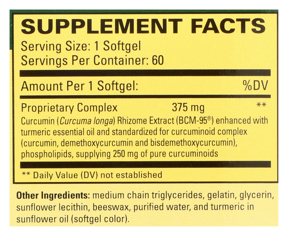 Terry Naturally CuraMed turmeric essential oil detail highlighting potency