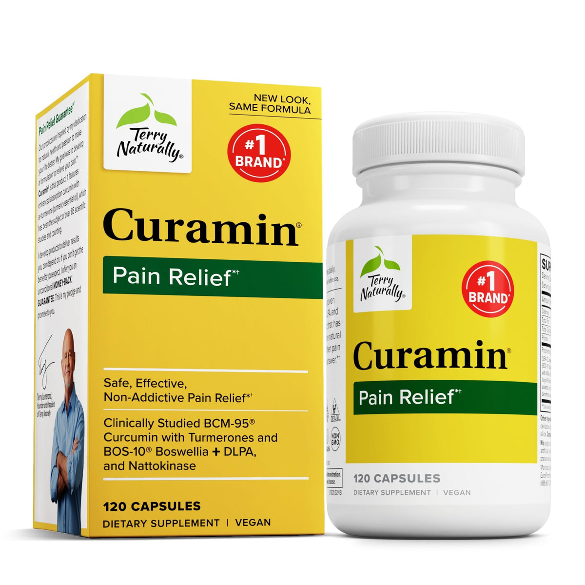Terry Naturally Curamin bottle side view for daily routine support.