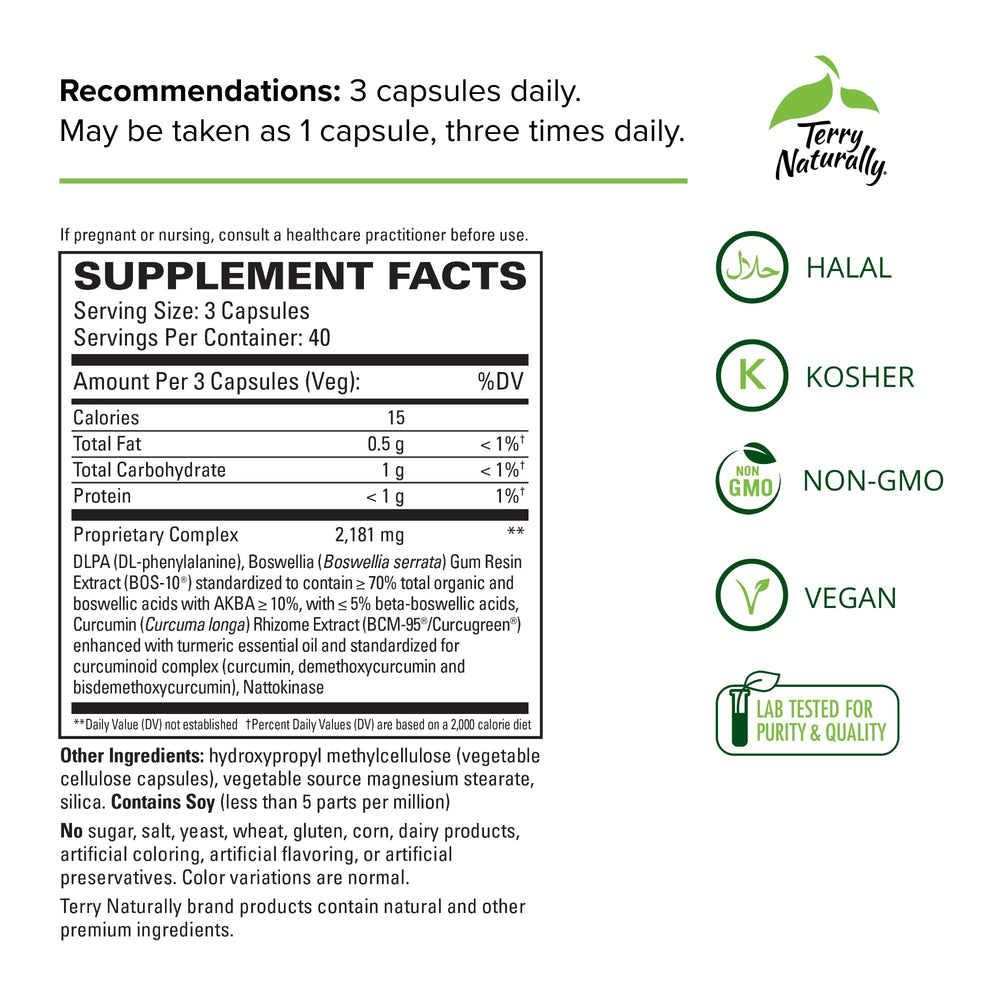 Curamin capsules closeup highlighting endorphin-friendly DLPA and BCM-95