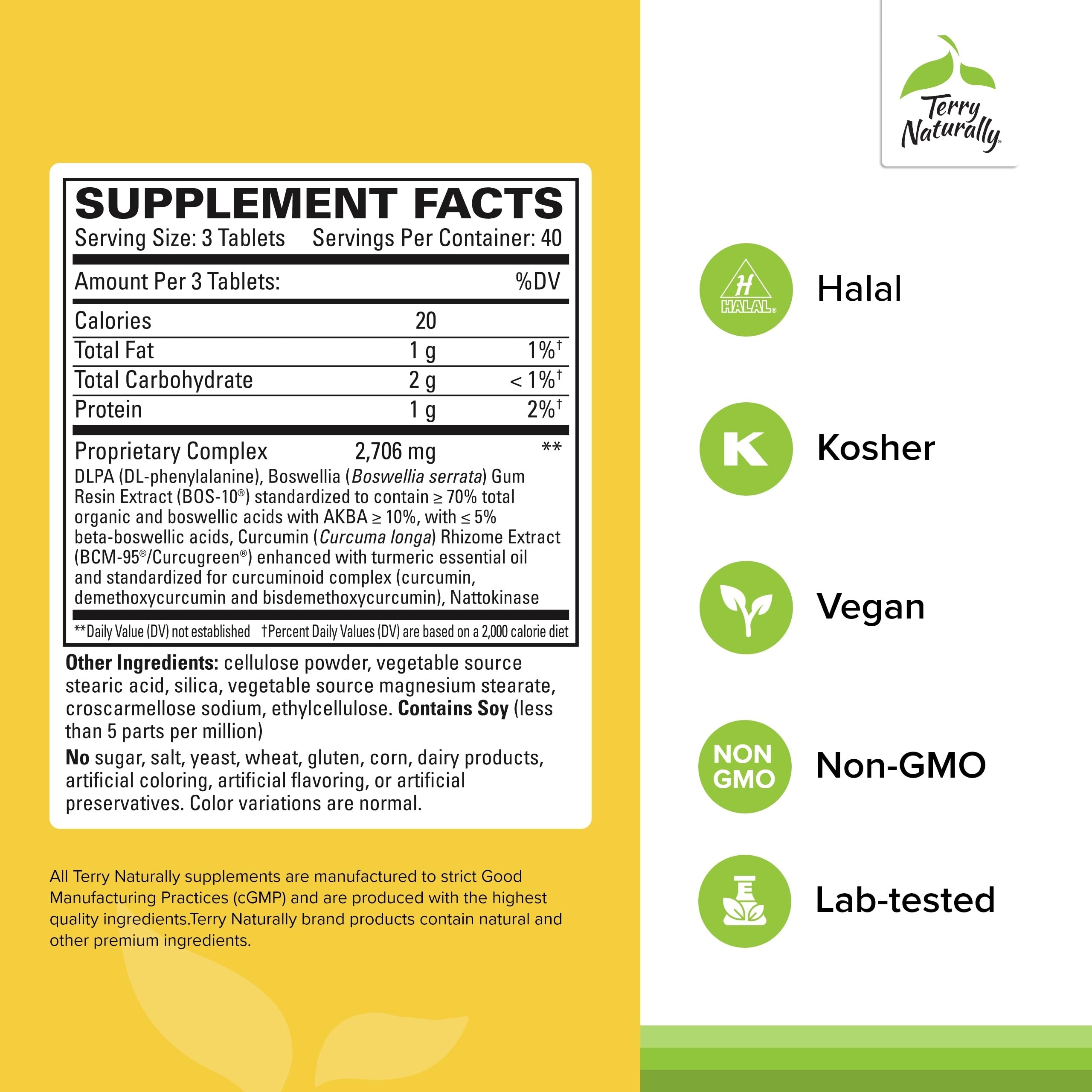 Closeup of Terry Naturally Curamin Extra Strength tablets for daily joint support